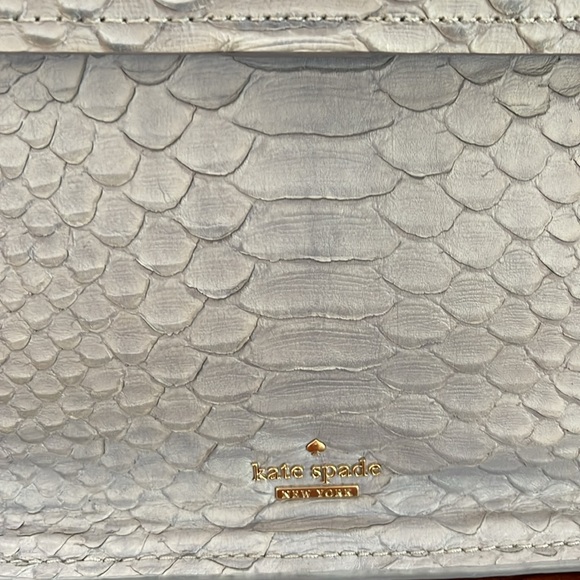 Kate spade croc embossed  bag.  EUC. It’s a lavender/blue. - Picture 2 of 14